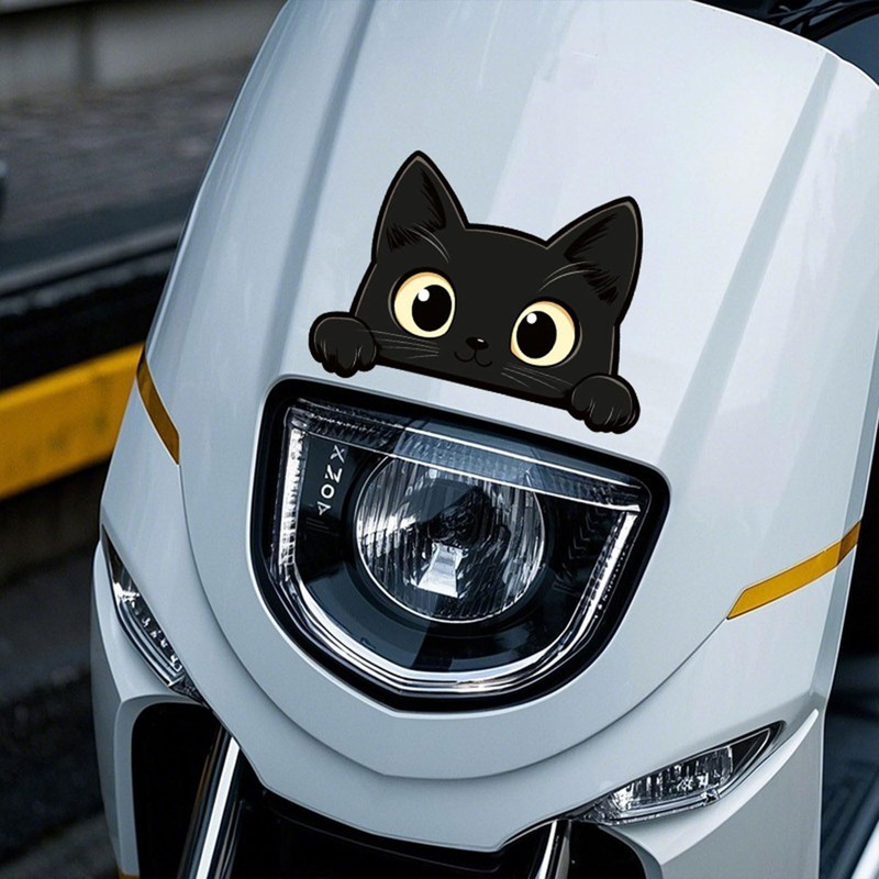 Black Cat Decor Sticker - Cute PVC Sticker for Car