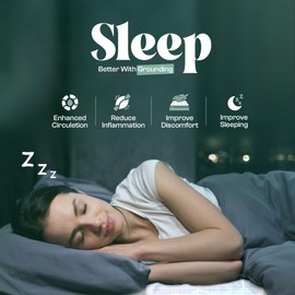 LuxeCraft Grounding Fitted Sheet – Organic Cotton & Silver Fiber | Breathable, Skin-Friendly | 15" Deep | Includes Tester Pen, Wristband, Eye Mask & Cord, Queen Size (White)