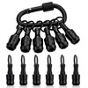 katerk 6pcs Bit Holder with Carabiner Socket for Mens Gift,