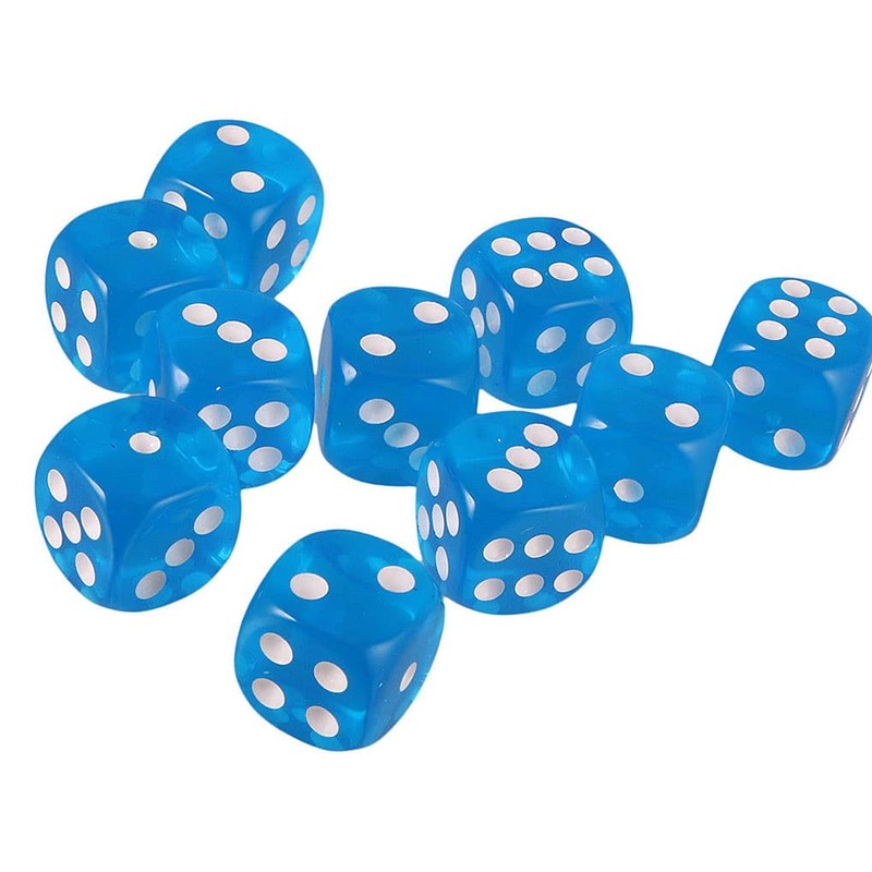 Yiotfandoll 10PCS Polyhedral Dice D6 Dice 16mm Acrylic Dice Game
