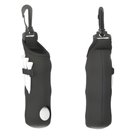 Orimake Golf Ball Case for 3 Pieces, Carabiner Included, Plain, Simple, Golf Pouch, Compact Ball Pouch, Black