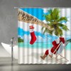 ABONAN Funny Santa Claus Beach Shower Curtain Humor Santa Palm