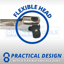 Dunnet Tools 15" 3/8" Drive Knuckle/Power/Breaker Bar Chrome Vanadium Steel Tool 380mm Flexi Knuckle Head Hand Tool Heavy Duty Power Bar Mechanics Tools