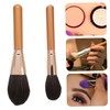 Baluue Practical Makeup Double-ended Blush Powder Brush Wooden Handle Multipurpose