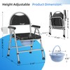 Folding Bedside Commode Chair for Elderly with Adjustable Height, Toilet