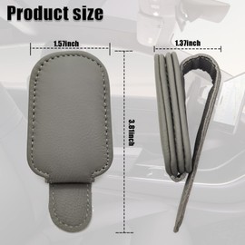 Sunglasses Holders for Car Sun Visor Magnetic Leather Sunglass Holder for Car Suitable for Thin Leg Glasses, Car Visor Accessories Universal for Most Car Sun Visor (Gray)