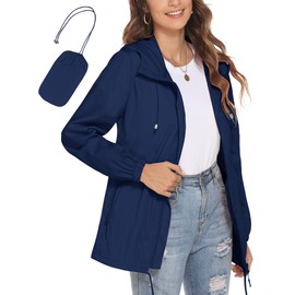 Avoogue Stylish Raincoat Women Nice Sportswear Trendy Jacket Dark Blue XL