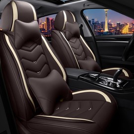 Car Seat Covers for Chevy Traverse 2009-2025, Stylish Sport Seat Cover, Premium Nappa Leather Car Seat Cover. Automobile Seat Covers Sets.(Luxury 2 Seats/Coffee Color)