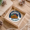 Joyful Holidays Round Ceramic Ornament 3 inches Featuring a Miniature