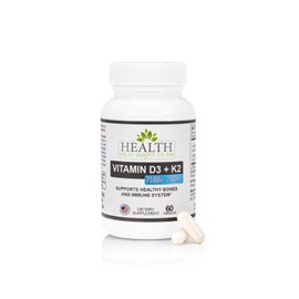 HAIOTB D3+K2: Vitamin D3 7500 IU (188mcg) + K2 200 mcg- 60 Capsules