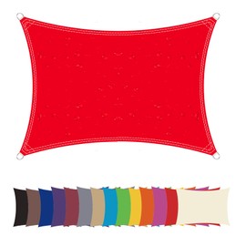 ZHhan Sun Shade Sail Waterproof Sunscreen 98% UV Block Garden Beach Patio Awning Canopy (5'x11.5', Red)