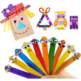 Coloured Lollipop Sticks, 300 Lolly Sticks, Craft Sticks, lolly pop sticks, Red, Green, Yellow, Blue And Orange 5 Colours
