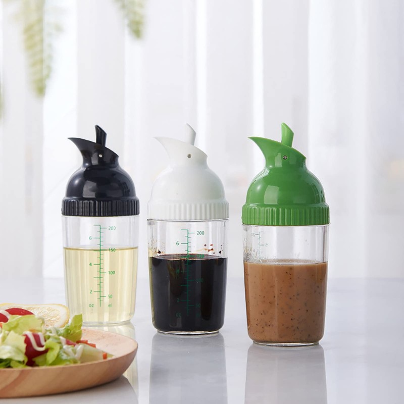 Nicunom 3 Pack Salad Dressing Shaker Container, 7 Oz Salad