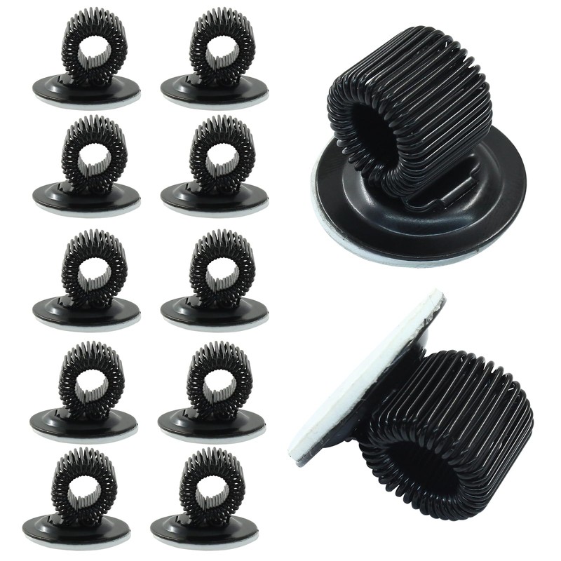 Rierdge 12 Pack Black Self Adhesive Pen Pencil Holder, Pen