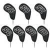 Golf Wedge Cover Magnetic Club Head Cover Set 7pcs(48,50,52,54,56,58,60) Black