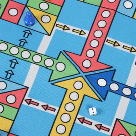Flying Chess Game Carpet Flying Chess Playmat Family Interactive Toy with 16 Chess Pieces 1 Dice 1 Storage Bag