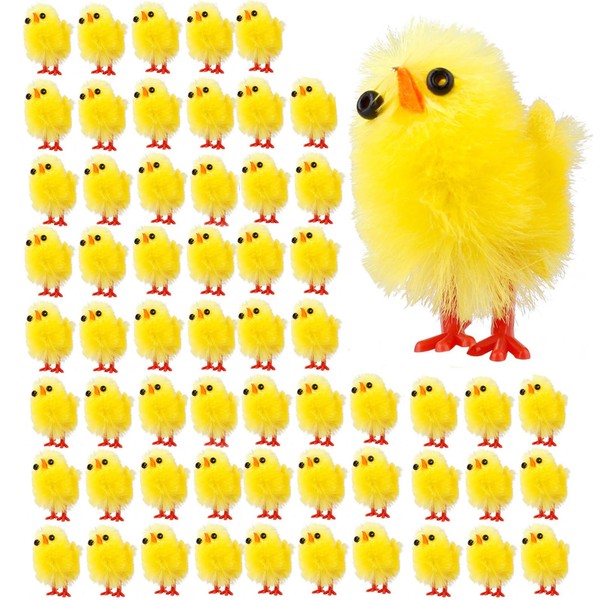 DALAETUS 60 Pcs Mini Yellow Easter Chicks, Cute Fluffy Plush