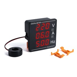 FBBULES AC Digital Display Voltmeter Ammeter Frequency Meter, Integrated Multimeter, AC 50-500V 1-120A 10-99.9Hz, with Voltage Converter, Multifunction Multitester Voltage Current Frequency Tester
