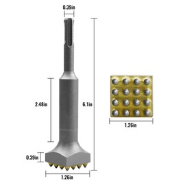 6 Inch x 1 1/4 Inch SDS Plus Bushing Tool for Concrete Stone Brick Wall, Square Head Bushing Bit (SDS Plus 16 Pins)