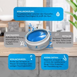 Korean Skincare by Saborando Eye Pads Against Dark Circles & Wrinkles, Eye Mask with Collagen & Hyaluronic Moisturising Eye Care Eye Pads 30 x Beauty Masks