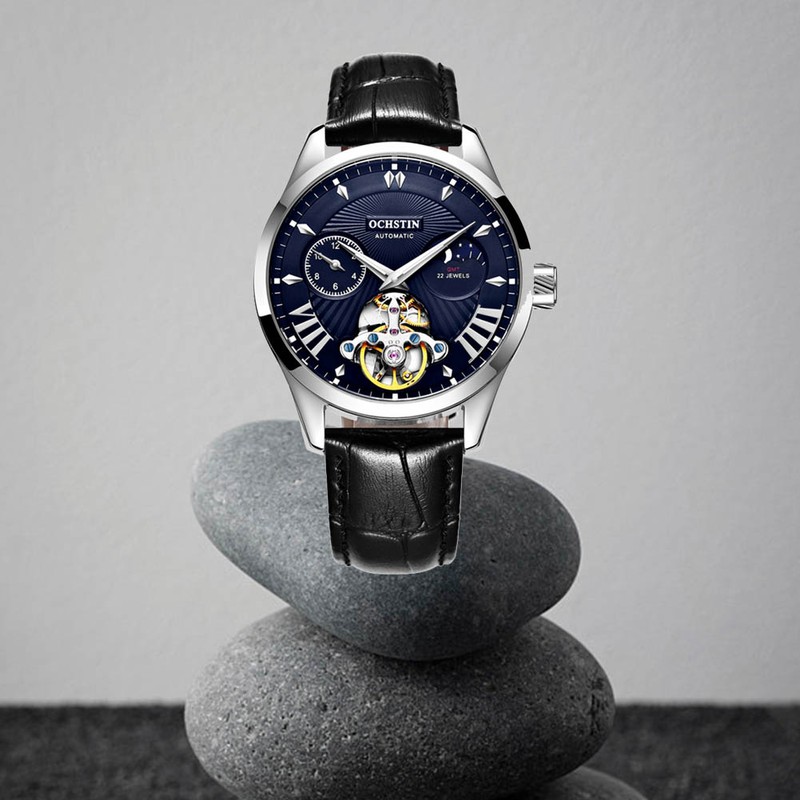 OCHSTIN Man Fashion True Leather Watch Wristwatch Automatic Mechanical Watch