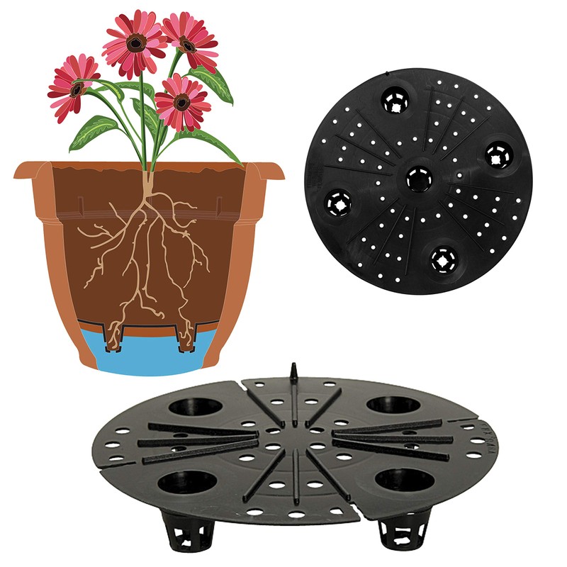Fiskars 20-56106 6 Inch Ariana with Self-Watering Grid, Color Clay,