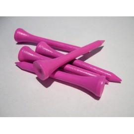 Golf Tees, 54 mm (2 1/8 inches), 3 x 250 Tees (= 750 Tees), Wood, Colour: Pink