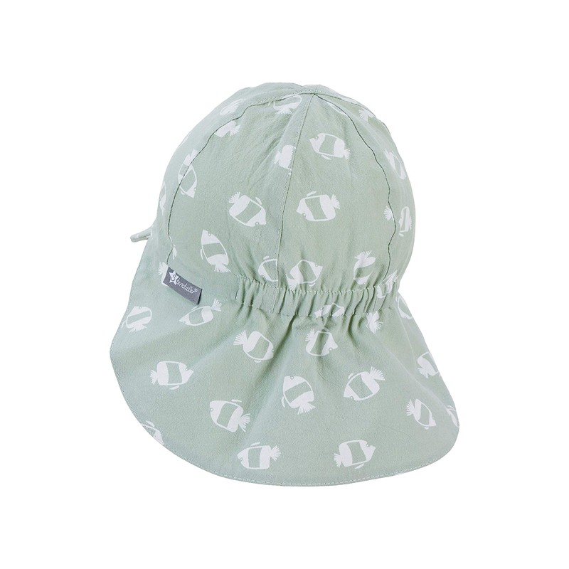 Sterntaler Boys' Peaked Cap with Neck Protection and Ties, light