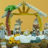 Gesar Christmas Nativity Scene with Ceramic Hut - Set of