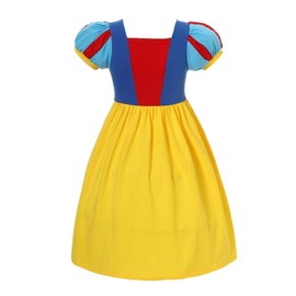 Lito Angels Princess Snow White Fancy Dress Up Clothes Costume with Accessories for Kids Girls Age 10-11 Years, Yellow