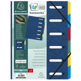 Exacompta 815697 6 Dividers Expanding Document Folder - Blue