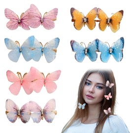 SULIUDAJI Pack of 12 Butterfly Hair Clips Girls 3D Butterfly Hair Clip Children's Hair Clips Hair Pins Hair Bows Hair Accessory Headband for Children Girls for Carnival