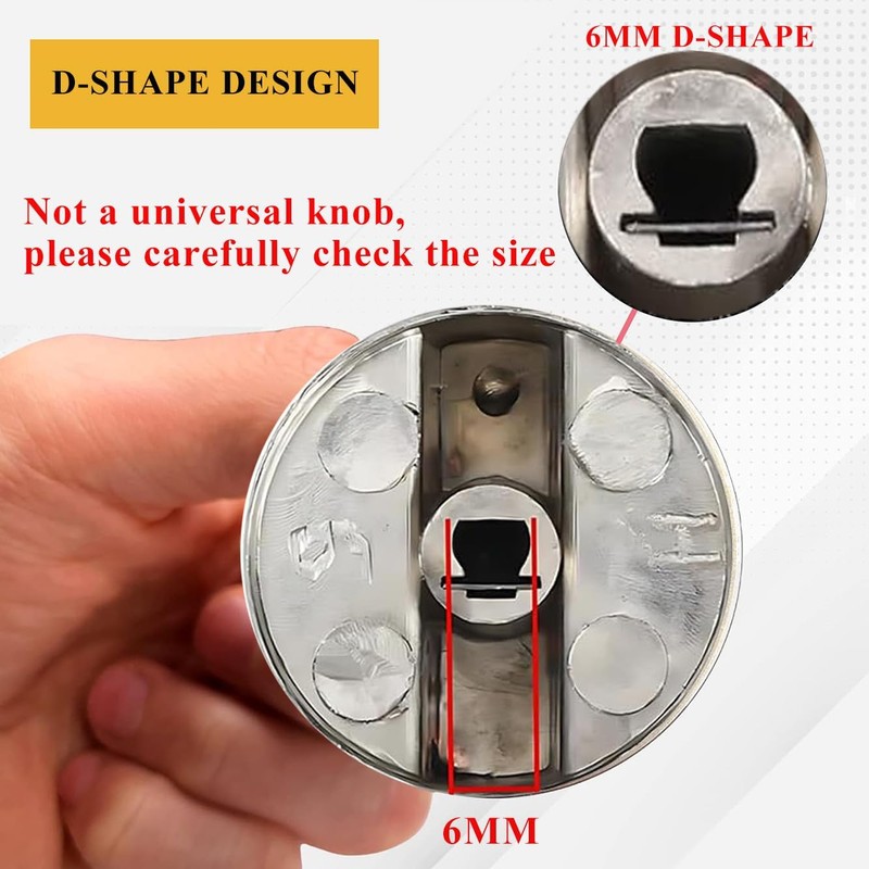 Vikrami lighting 6 Pcs Gas Stove Control Knobs, Metal 6mm