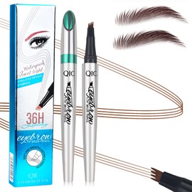 LALASTYLE 2PCS Eyebrow Pencil,Magic Eyebrow Pencil with 4 Fork Tip,Microblading Eyebrow Pen for Natural Hair-Like Brows,Long-Lasting & Waterproof & Smudgeproof Eyebrow Pen(Red Brown)