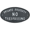 Private Property No Trespassing Cast Iron Sign Plaque Door Wall