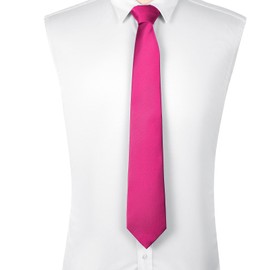 DecTwig Men's Ties Solid Color Formal Neckties 3.15" (8CM) Hot Pink Ties For Men