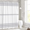 Seasonwood Grey and White Shower Curtain with Tassels Modern Farmhouse