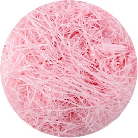 yumcute 200 g Raffia Shredded Paper Filling Material for Packages, Gift Filling Paper Shredded Raffia, Filling Material for Gift Box/Baskets, Party Hamper, Gift Wrapping Decoration (Pink)