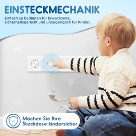 Kimsky Sockets Child Lock - (Pack of 28) Child Safety Socket Pluggable - Socket Protection Child Lock - Socket Safety Prevents Accidents and Electric Shocks (White)