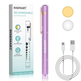 RISEMART RISEMART Rechargeable Pen Light for Nurses and Doctors C LED Medical Penlight with USB Charging, Dual Light Modes, Durable Clip C Ideal Gift for Graduation, Night Shift, Clinical Use C Light Purple