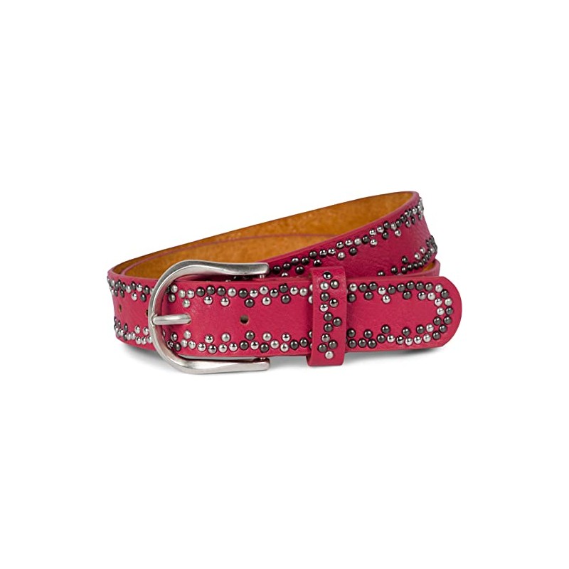 styleBREAKER Studded belt with different coloured small studs, belt, shortenable,