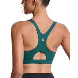 RUNNING GIRL Sports Bras for Women High Support,Racerback High Impact Sports Bra Moulded Cup Supportive Workout Bra Push up(WX3047 Storm Teal M)