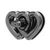 Purse Twist Lock Alloy Double Love Heart Decorative Shinny Handbag
