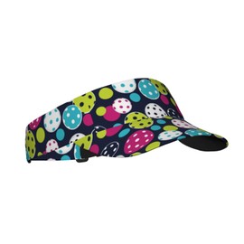 Pickleball Pickles Ball Sports Sun Visor Hats for Women Men Adjustable Lightweight Packable Sun Visor Hat Beach Pool Golf Tennis