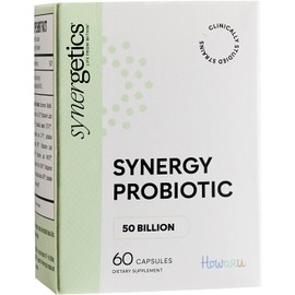 Synergetics Synergy Probiotic Supplement, 50 Billion CFU, 60 Capsules, Multi-Strain Blend, Kosher