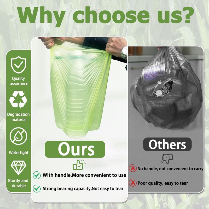 Food Waste Bags, Compostable Biodegradable Food Waste Bags, Biodegradable Trash