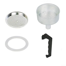 Espresso Coffee Moka Pot Repair Parts Replacement Funnel Kits, Handle, Gasket Seal, Funnel, Filter(1 Cup)