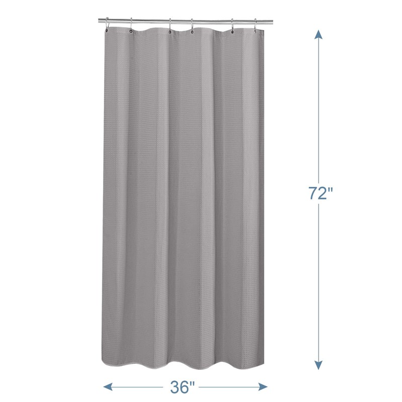 AmazerBath Grey Shower Curtain Waffle Textured, Small Stall Shower Curtain