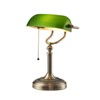 Newrays Green Glass Bankers Desk Lamp with Pull Chain Switch