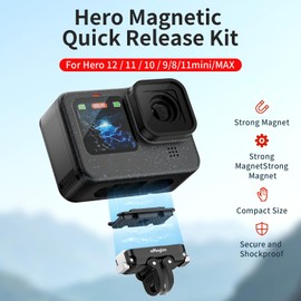 Compatible with GoPro Hero13 12 11 10 9/11 Mini/MAX Magnetic Quick Release Metal Foldable Adapter Quick Release Connectable Tripod Selfie Stick